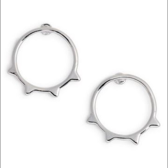 NWT Rebecca Minkoff Ellie Spike Silver Earrings - Picture 2 of 3